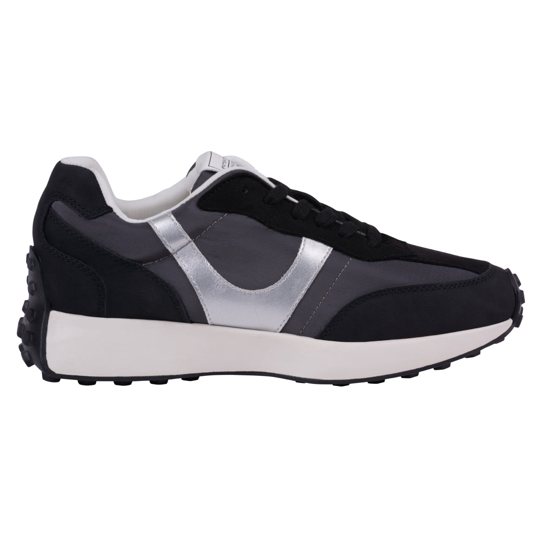 Women's Howell Black Lace-Up Sneakers Casual Fashion Trainers - Image 2