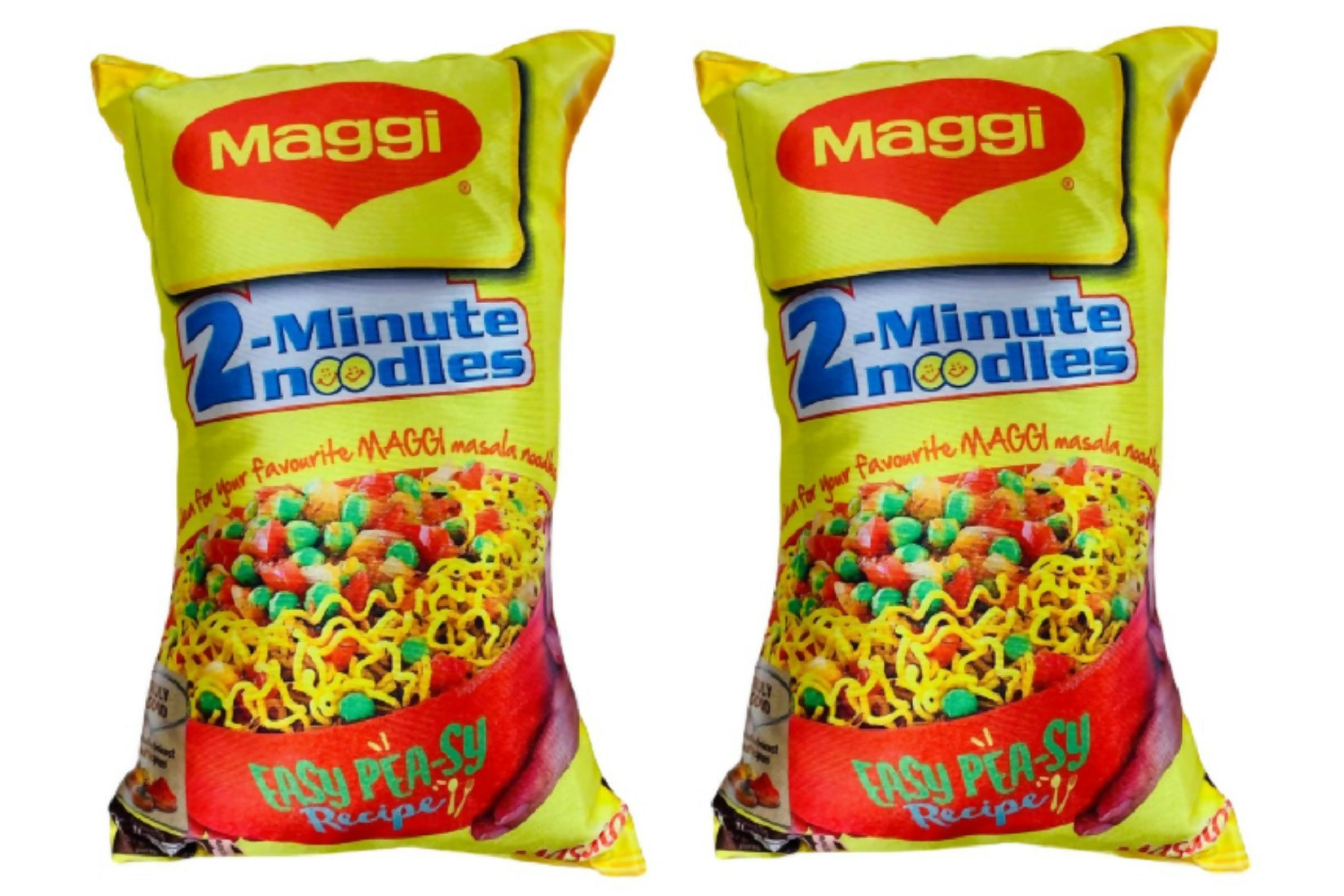 Pack of 2 reversible cushions for children featuring a fun Maggie theme