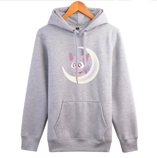 Women's Hooded Sweatshirt with Cute Cat Design