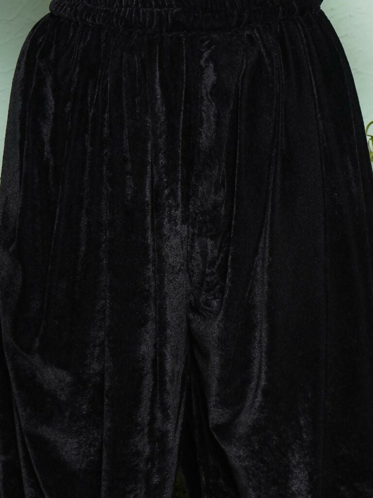 Black Dhoti Salwaar Set with Hand Embellished Velvet Jacket