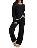 luvamia Lounge Sets For Women Fuzzy Two Piece Pants Set For Women Sweater Set Two Piece Lounge Set For Women Womens Matching Lounge Set Cute Outfits For Women Black Size Small Fits Size 4 Size 6