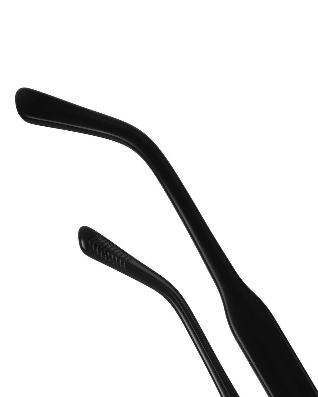 The Hudson Jet Black Structured Sunglasses with Beveled Edges