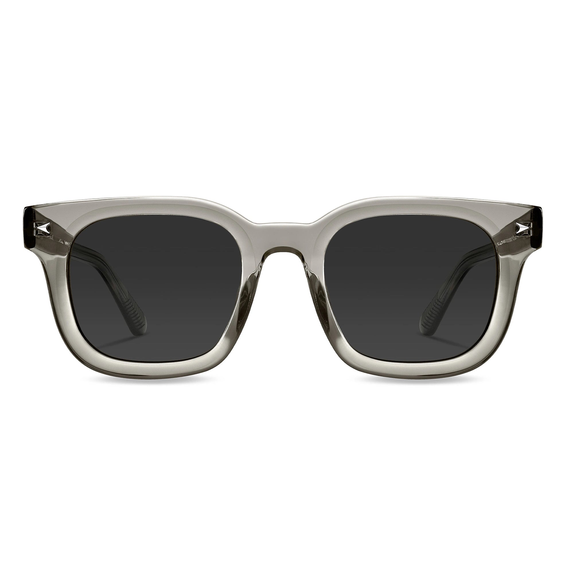 The Hudson sunglasses in Stone colorway featuring beveled edges and a sleek, bold silhouette.