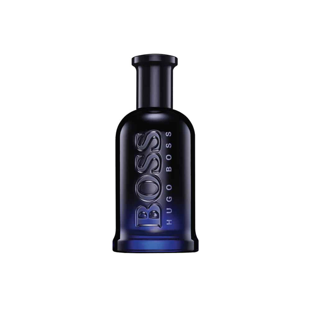 Bottle of Hugo Boss Bottled Night Eau de Toilette 3.3 fl oz in dark blue glass