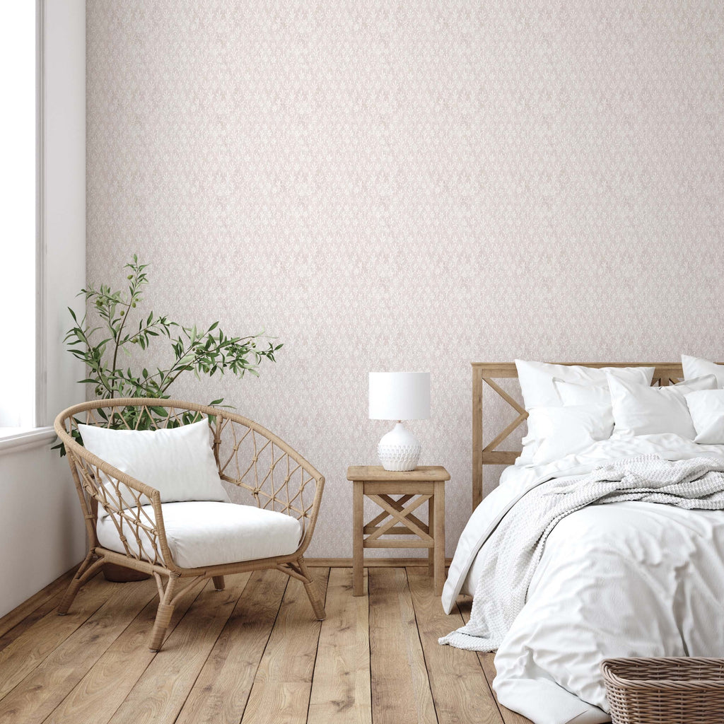 Hyacinth Floral Wallpaper in Blue, White, Pink and Gold