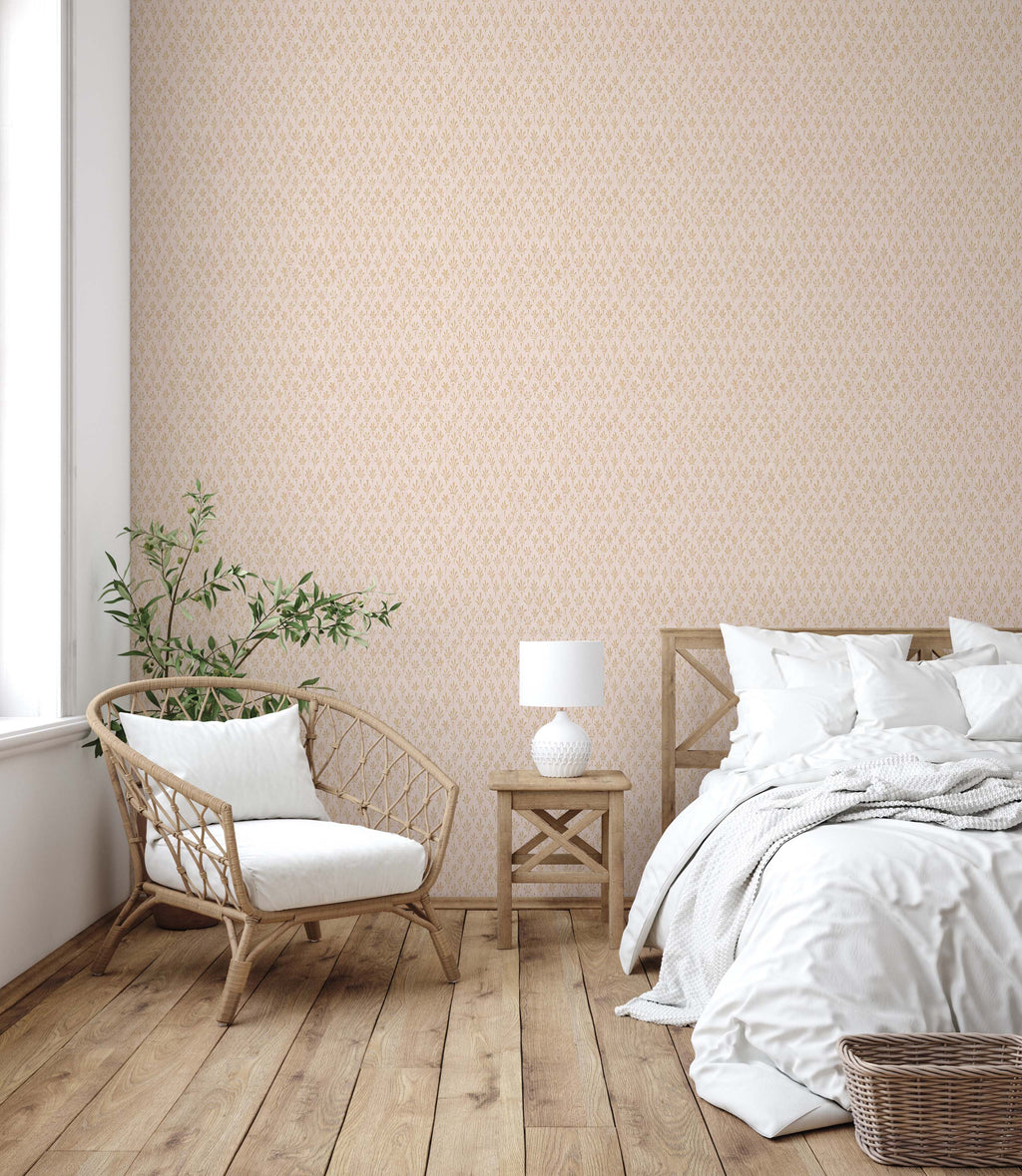 Hyacinth Floral Wallpaper in Blue, White, Pink and Gold
