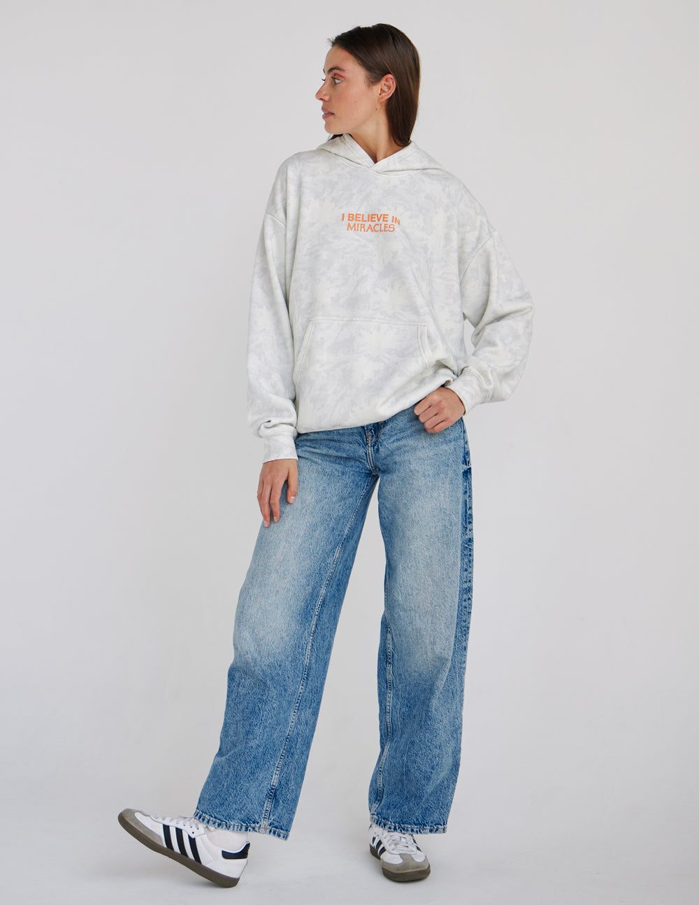 I Believe in Miracles White Camo Unisex Hoodie - Relaxed Fit