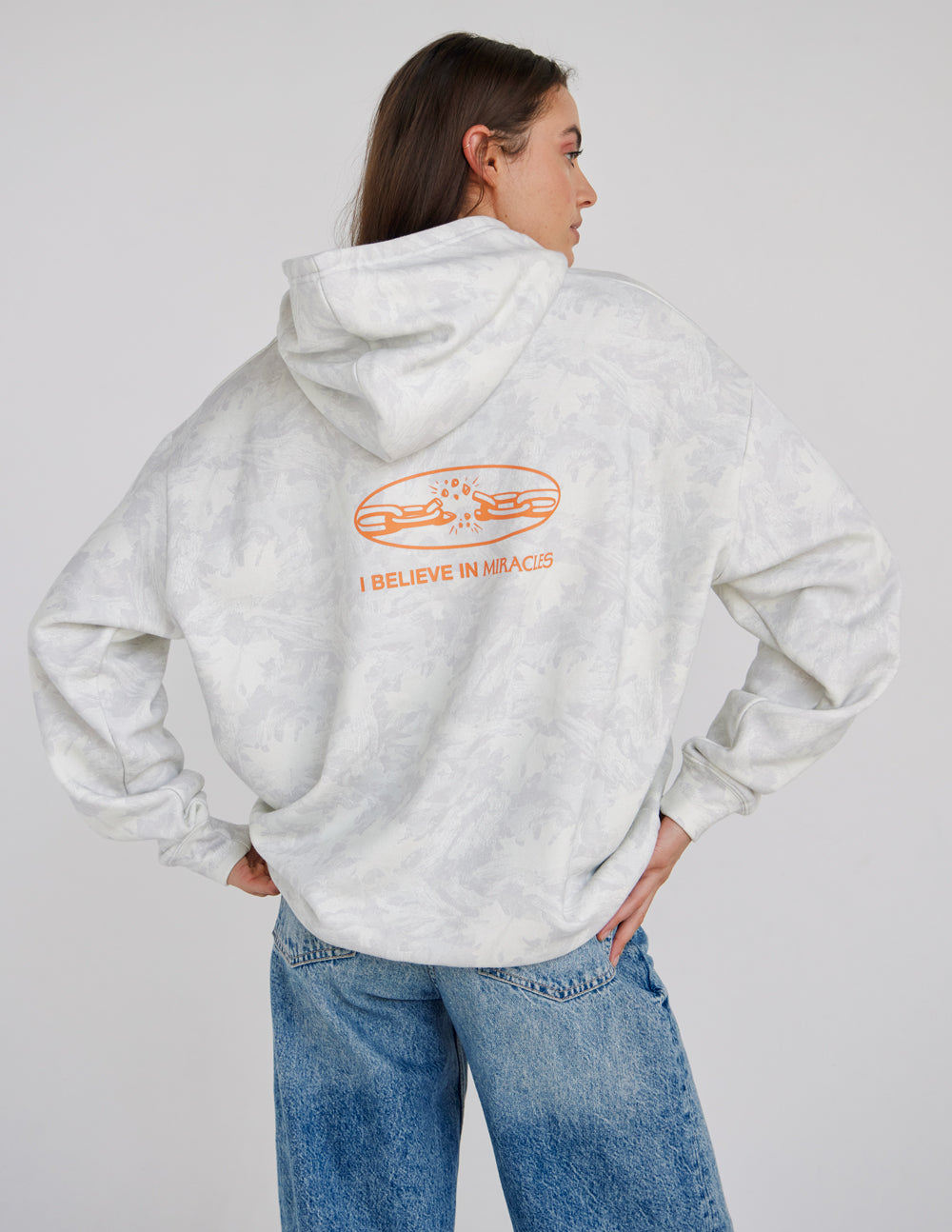 I Believe in Miracles White Camo Unisex Hoodie - Relaxed Fit