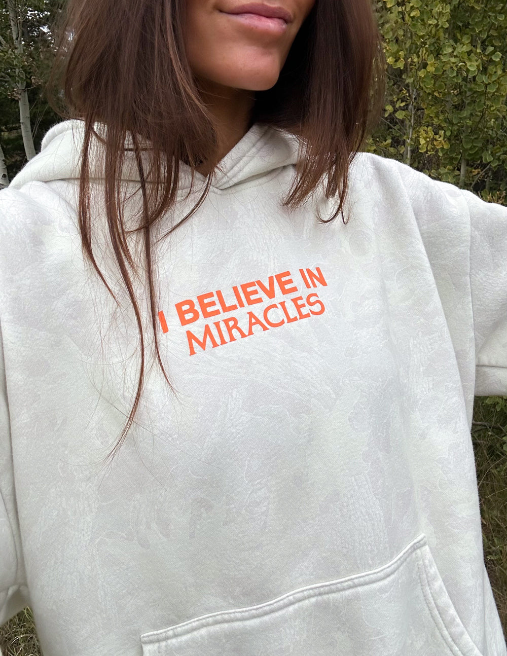 I Believe in Miracles White Camo Unisex Hoodie - Relaxed Fit