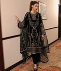 Prazu Fashion Black Chinon Silk Embroidered Salwar Suit