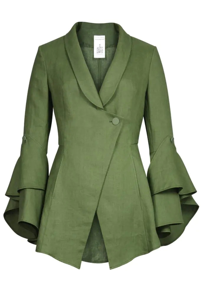 CHIC STAR Plus Size Womens Linen Jacket Blazer 18