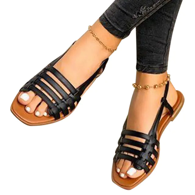 Women's Hollow Flat Sandals for Summer Beach and Casual Wear - Image 20