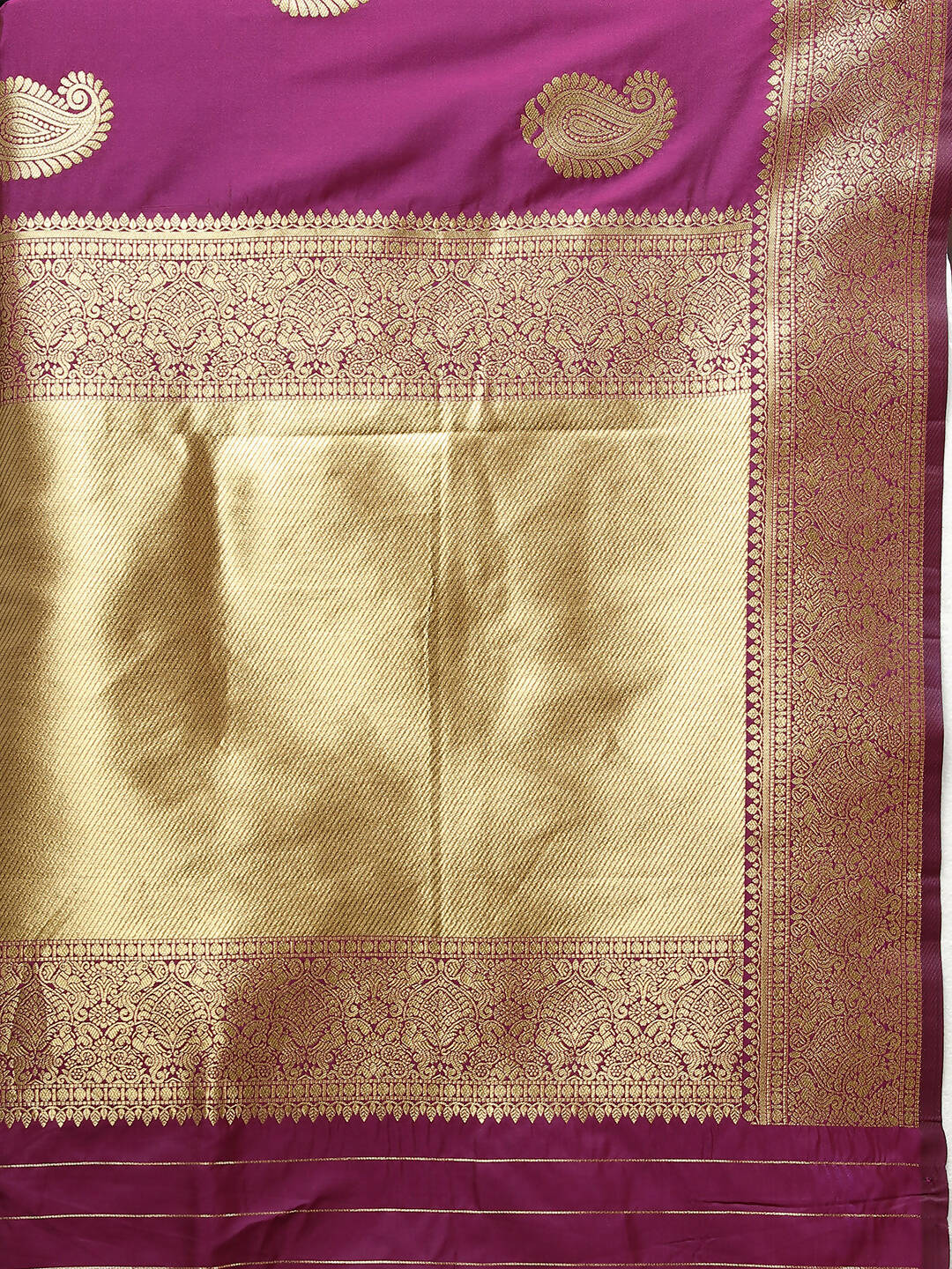 Wine Soft Silk Saree with Gold Zari Weaving and Silk Blouse