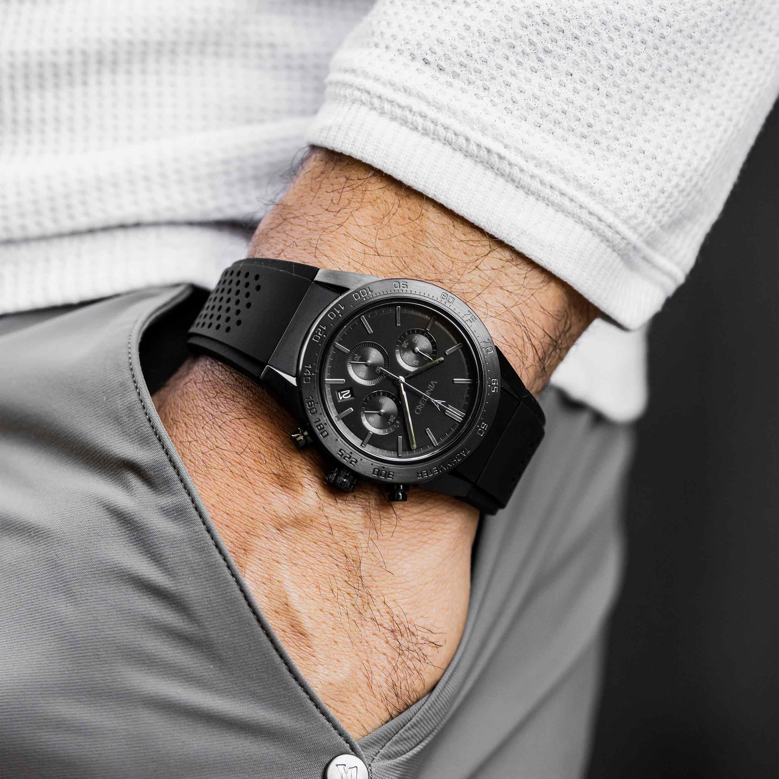 The Rogue Stealth Chronograph Sport Watch with Silicone Band