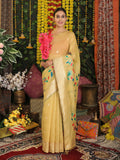 Shree Shyam Fashion Linen Cotton Yellow Saree