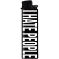 I Hate People disposable lighter with sarcastic graphic text on a sleek background