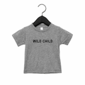 Minimalist 'Wild Child' graphic tee for kids available in neutral colors