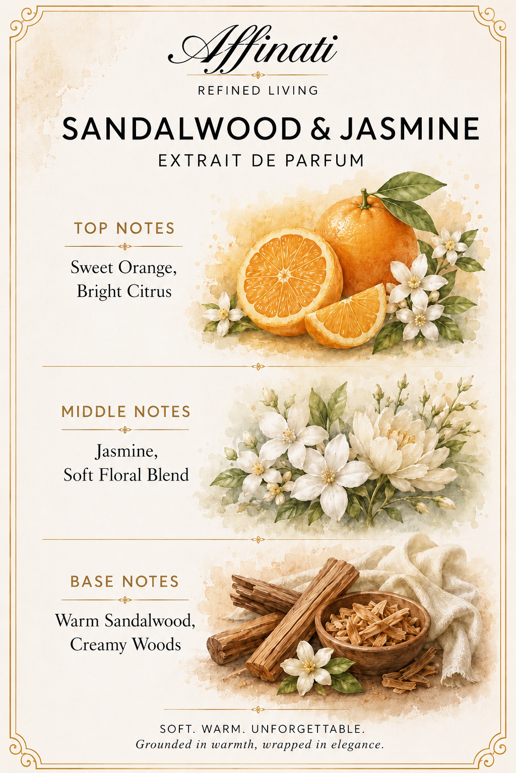 Sandalwood & Jasmine Extrait de Parfum Unisex Woody Floral Scent