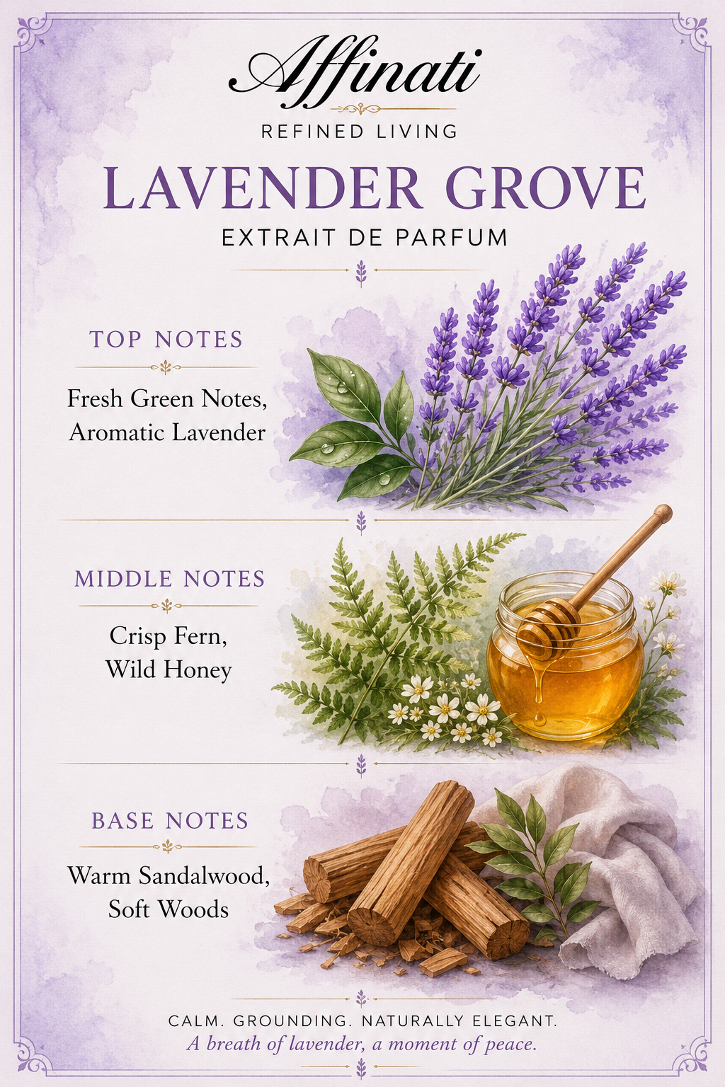 Lavender Grove Perfume - Calming Floral Aromatic Scent