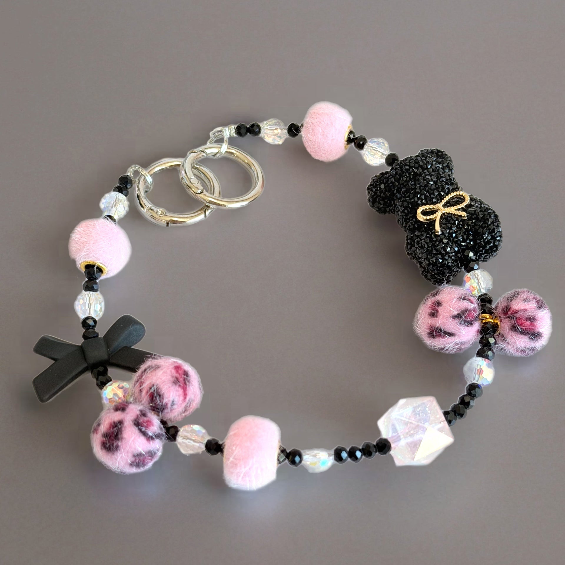 Black Tie Teddy Deluxe Tumbler Charm Necklace