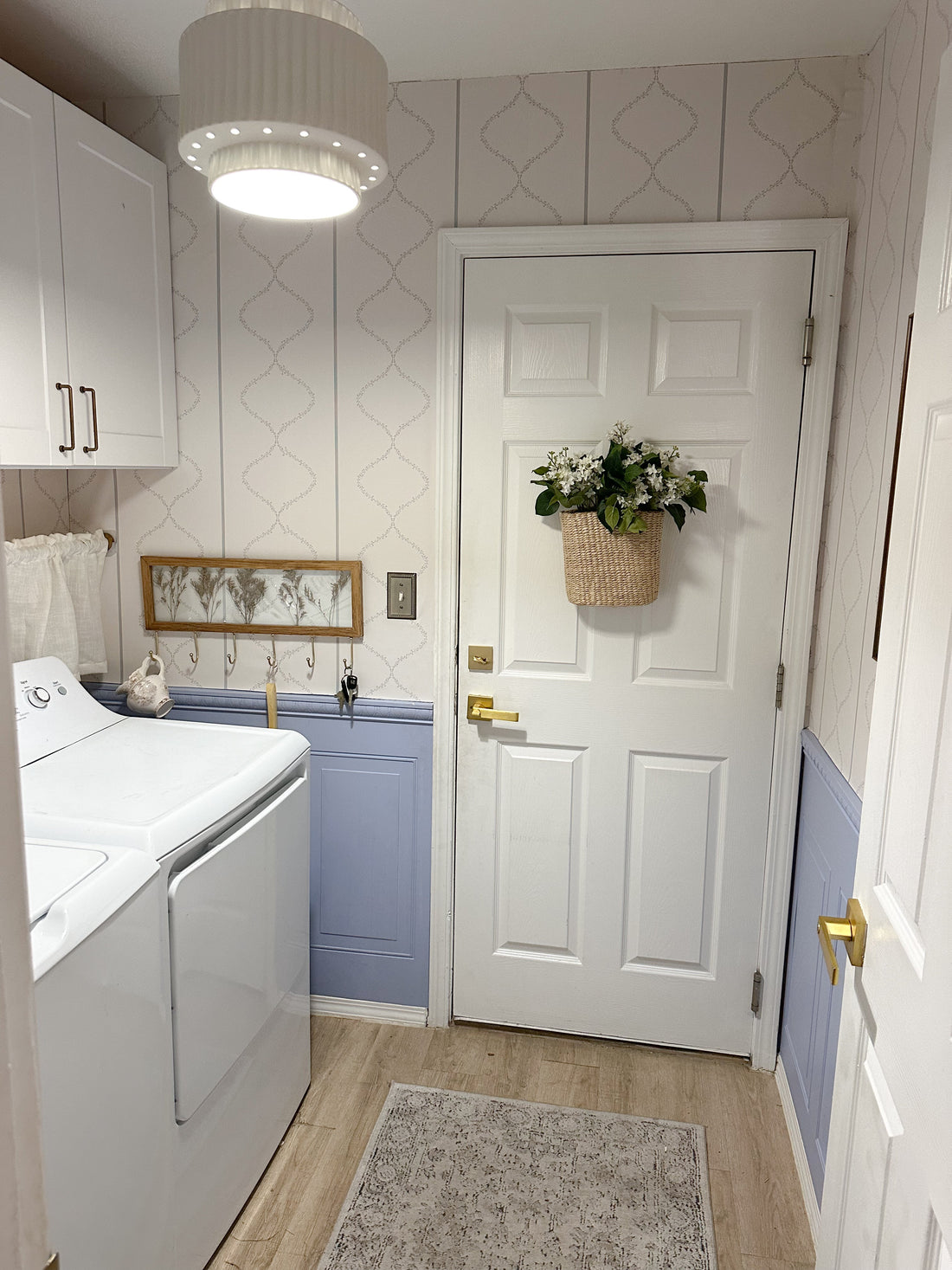 Maeve Geometric Wallpaper - Cream & Grey-Blue Traditional