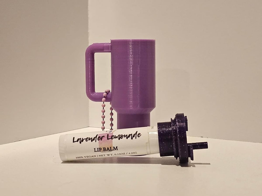 Tumbler Style Lip Balm Holder Keychain
