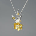 Flower Necklace with Pearl – Classic Silver