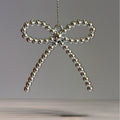 Silver Beaded Bow Charm - Tumbler Handle Charm