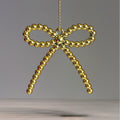 Gold Beaded Bow Charm - Tumbler Handle Charm