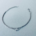 Dainty Dual-Layer 925 Sterling Silver Bracelet – Hypoallergenic Everyday Elegance with Pavé & CZ Charm