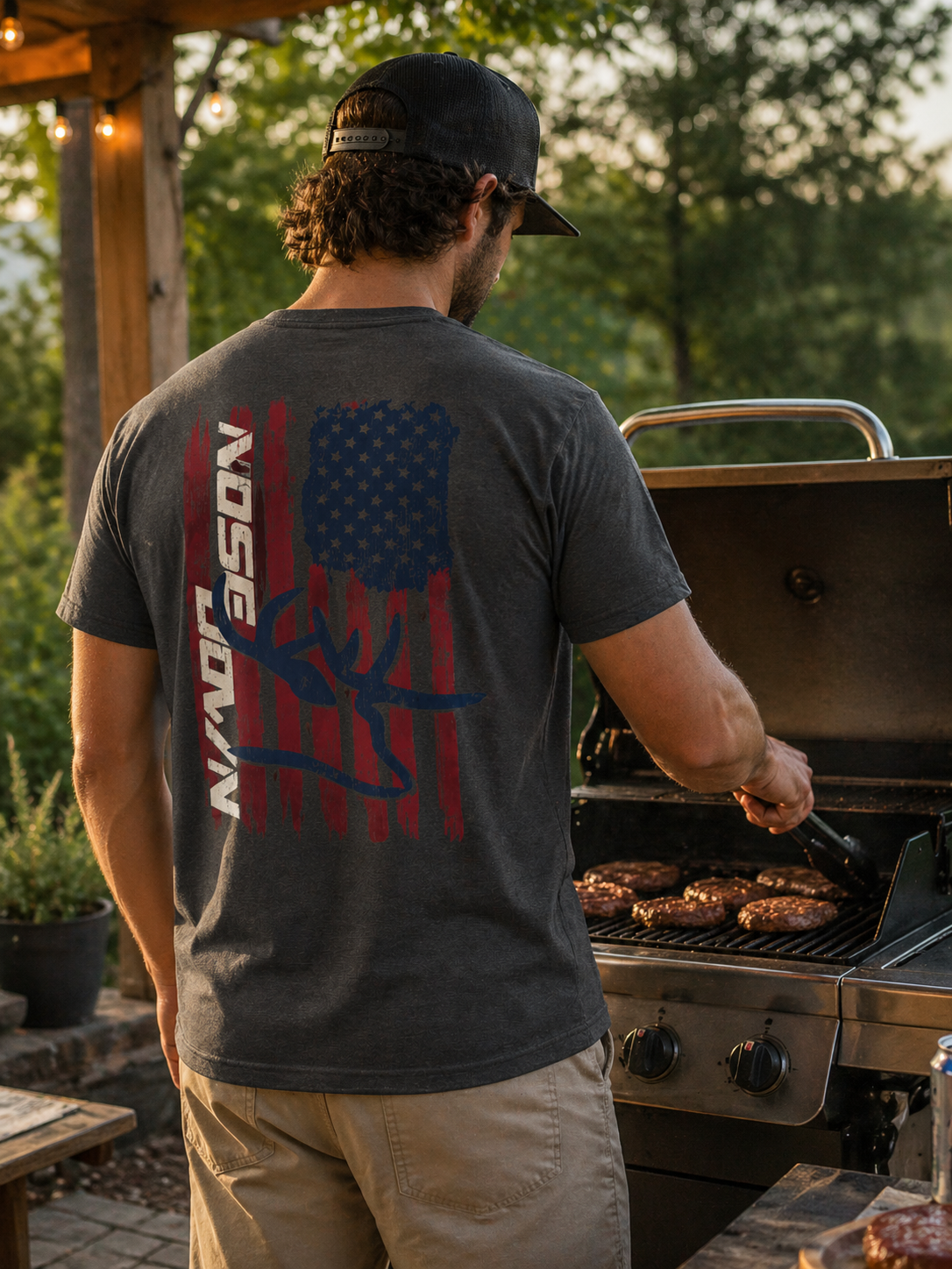 Nose Down Old Glory Patriotic T-Shirt for Hunters and Patriots