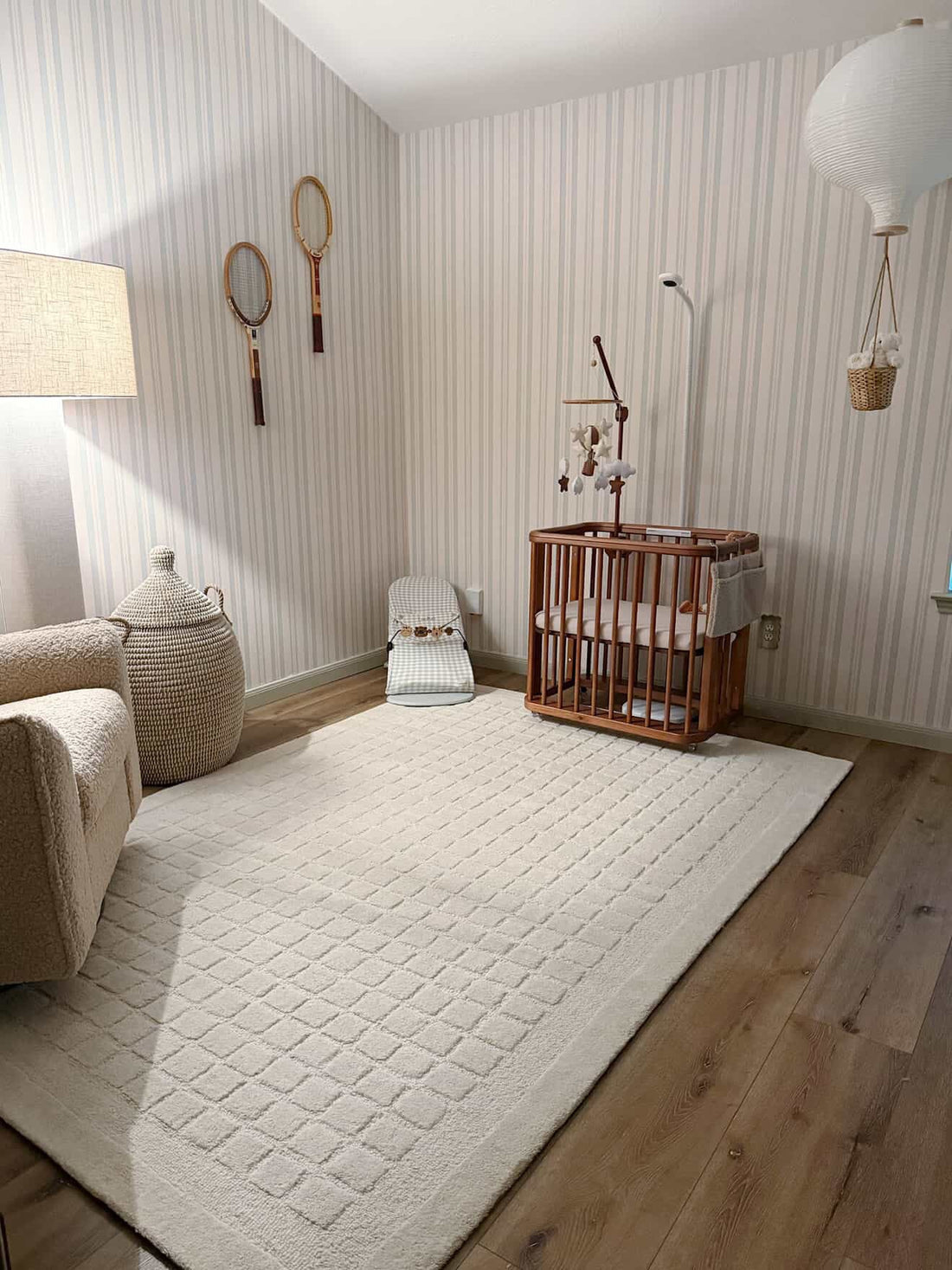 Joey Striped Removable Wallpaper in Light Blue & Cream
