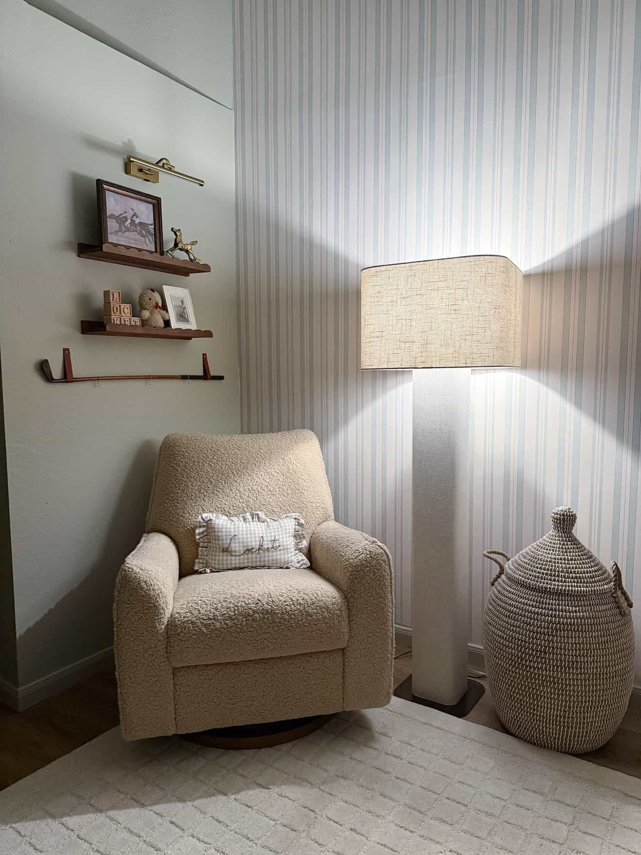 Joey Striped Removable Wallpaper in Light Blue & Cream