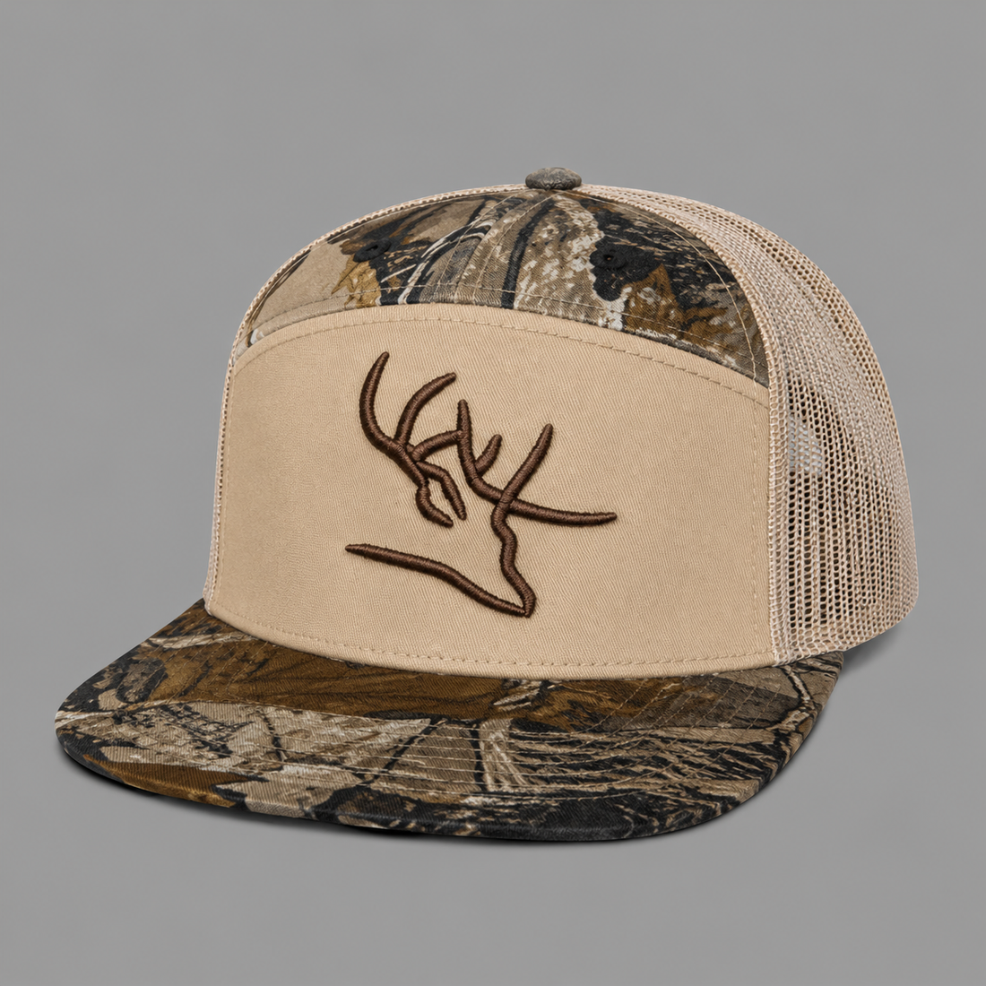 3D Puff 7 Panel Hat Camouflage Outdoor Sporty Cap