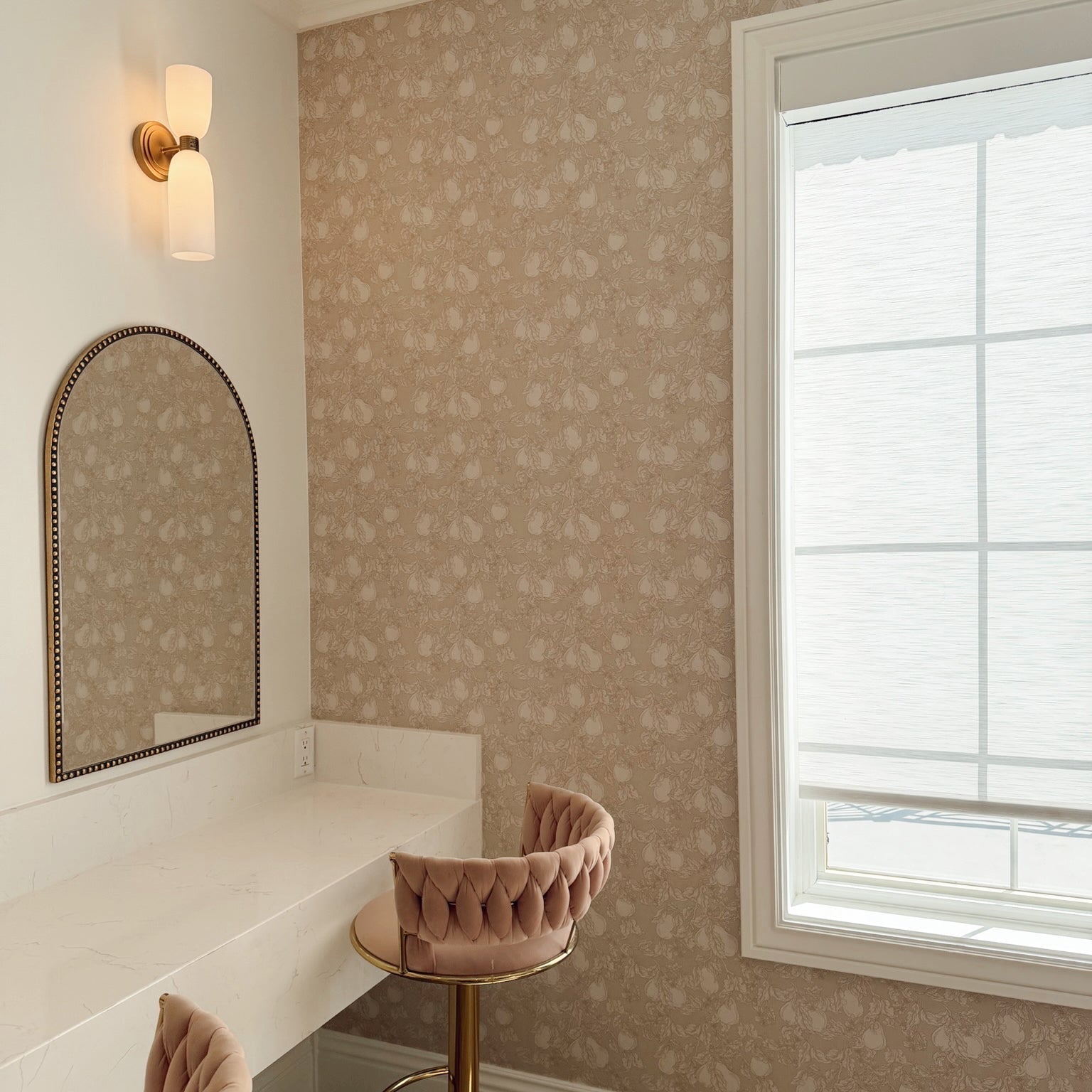 Copeland Cottagecore Wallpaper in Taupe and Brown