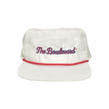 SMU The Boulevard white cap with red rope accent and embroidery