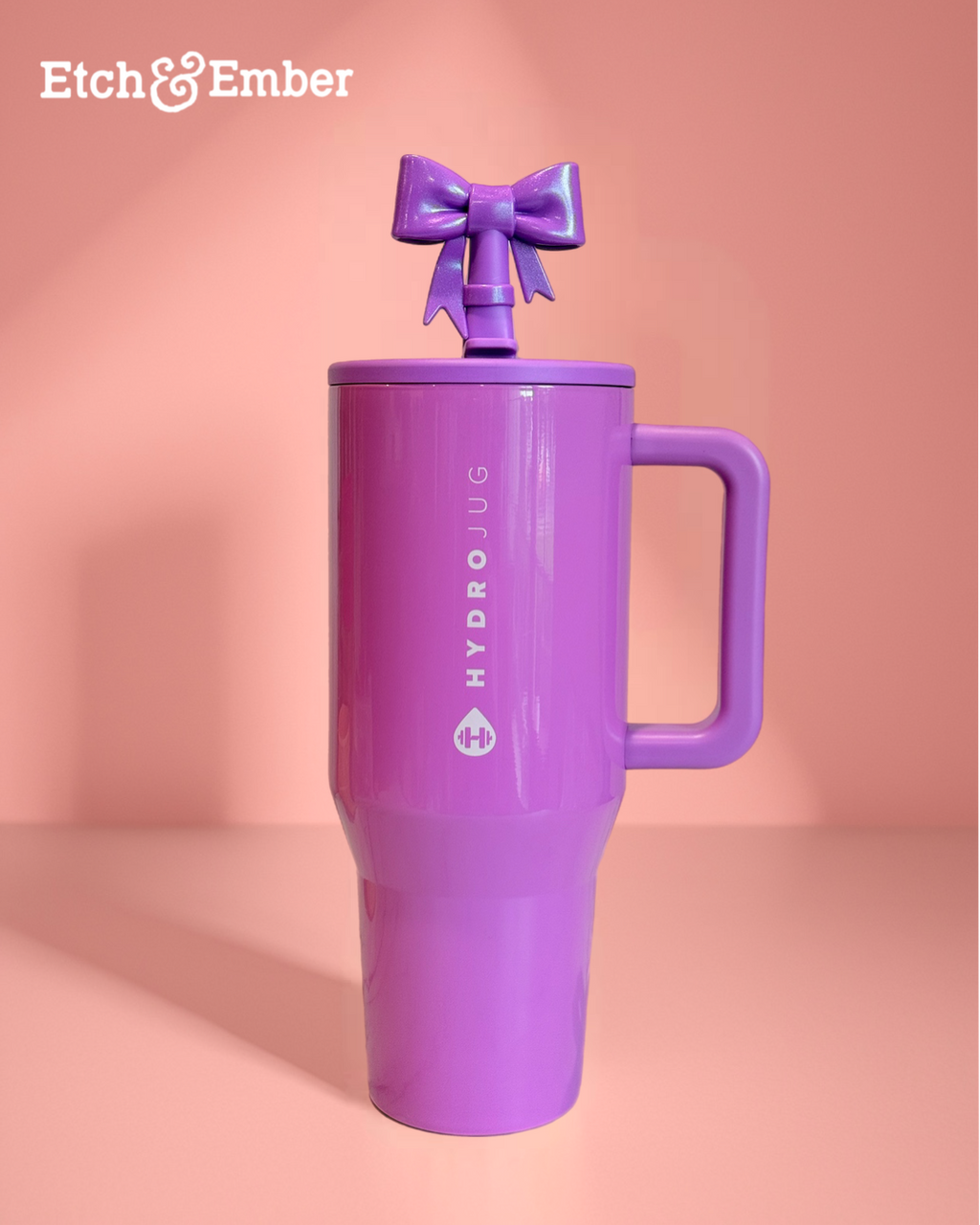 Pulse Purple 3D Bow Straw Topper