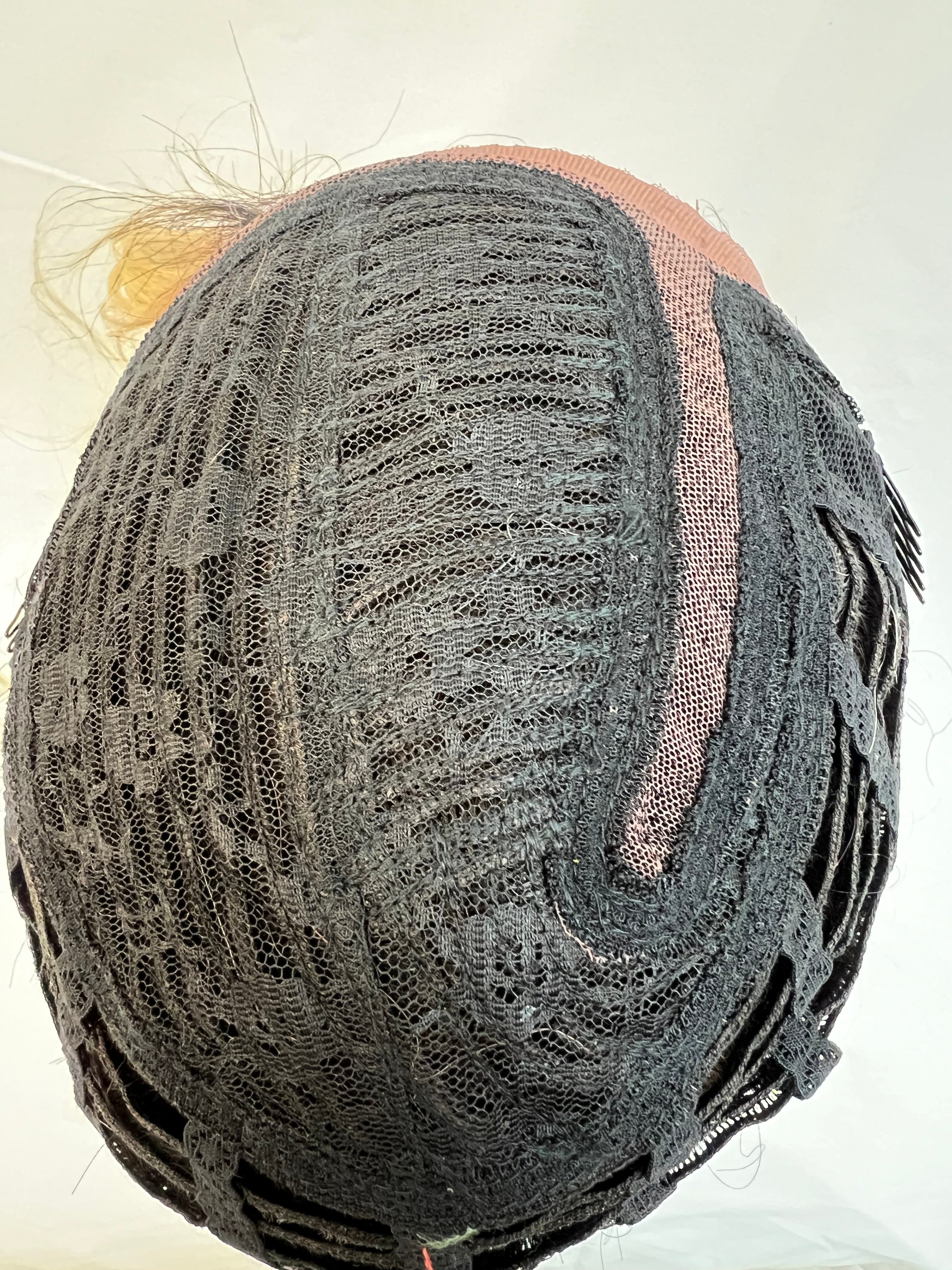 Jetty Lace Front Wig: Short Wavy Human Hair Blend Wigs