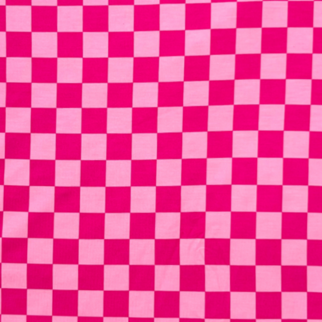 Women's Pink Checkerboard Button-Up Pajama Set - Image 5
