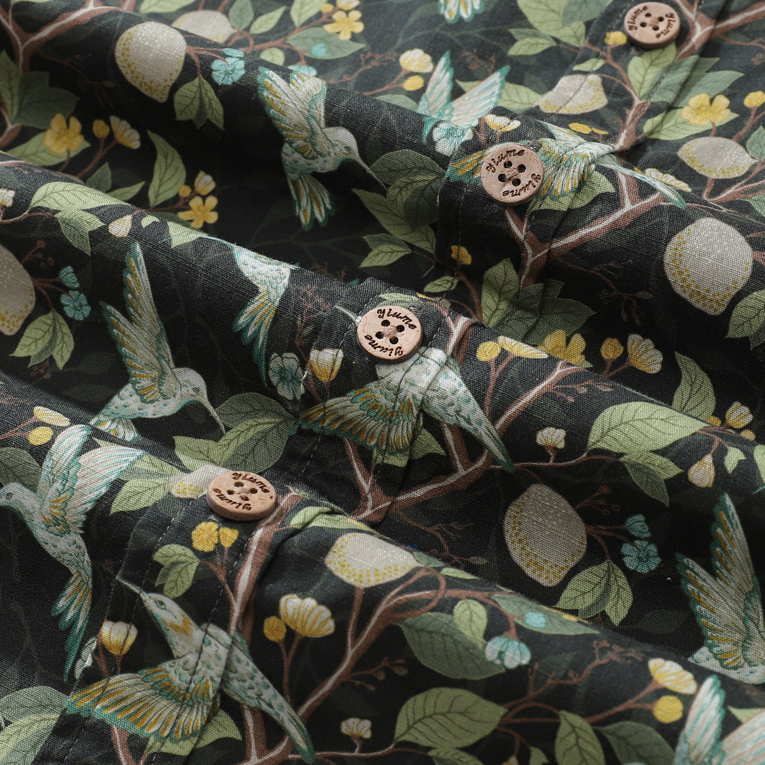 Men's Hummingbird Print Hawaiian Shirt - Cotton Aloha Button-down