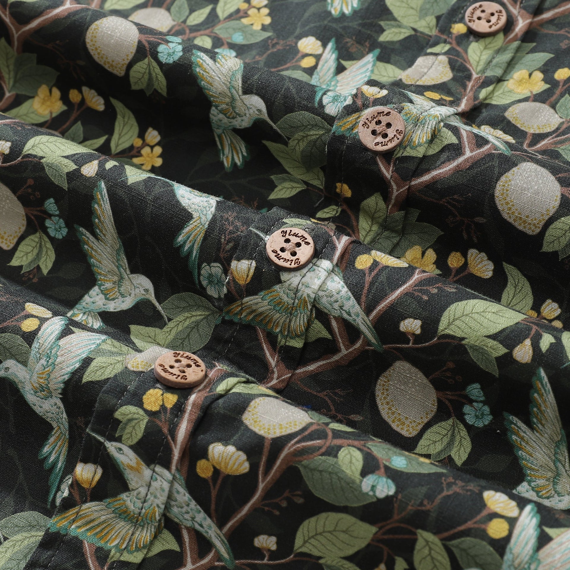 Men's Hummingbird Print Hawaiian Shirt - Cotton Aloha Button-down