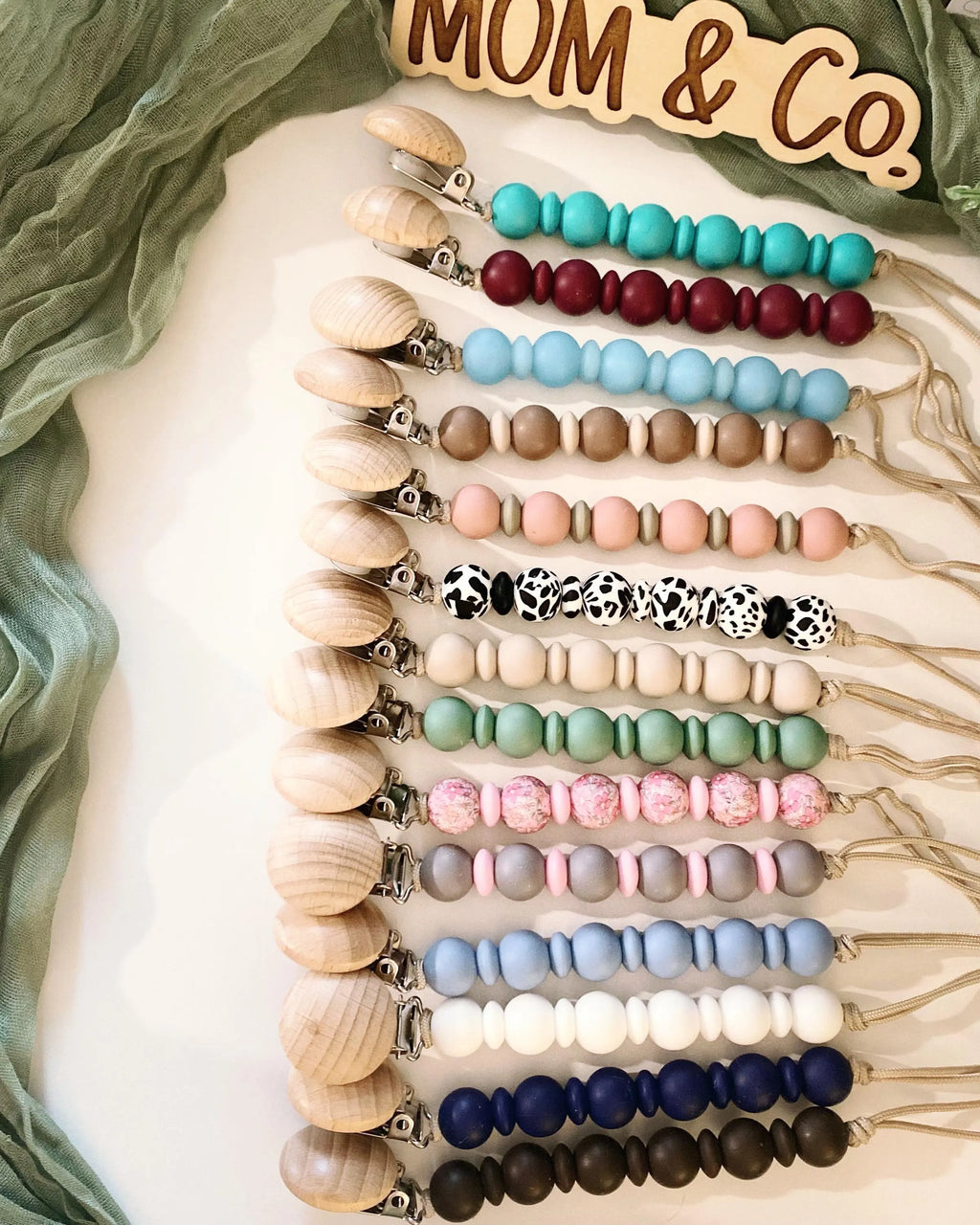 Solid Color Pacifier Clip