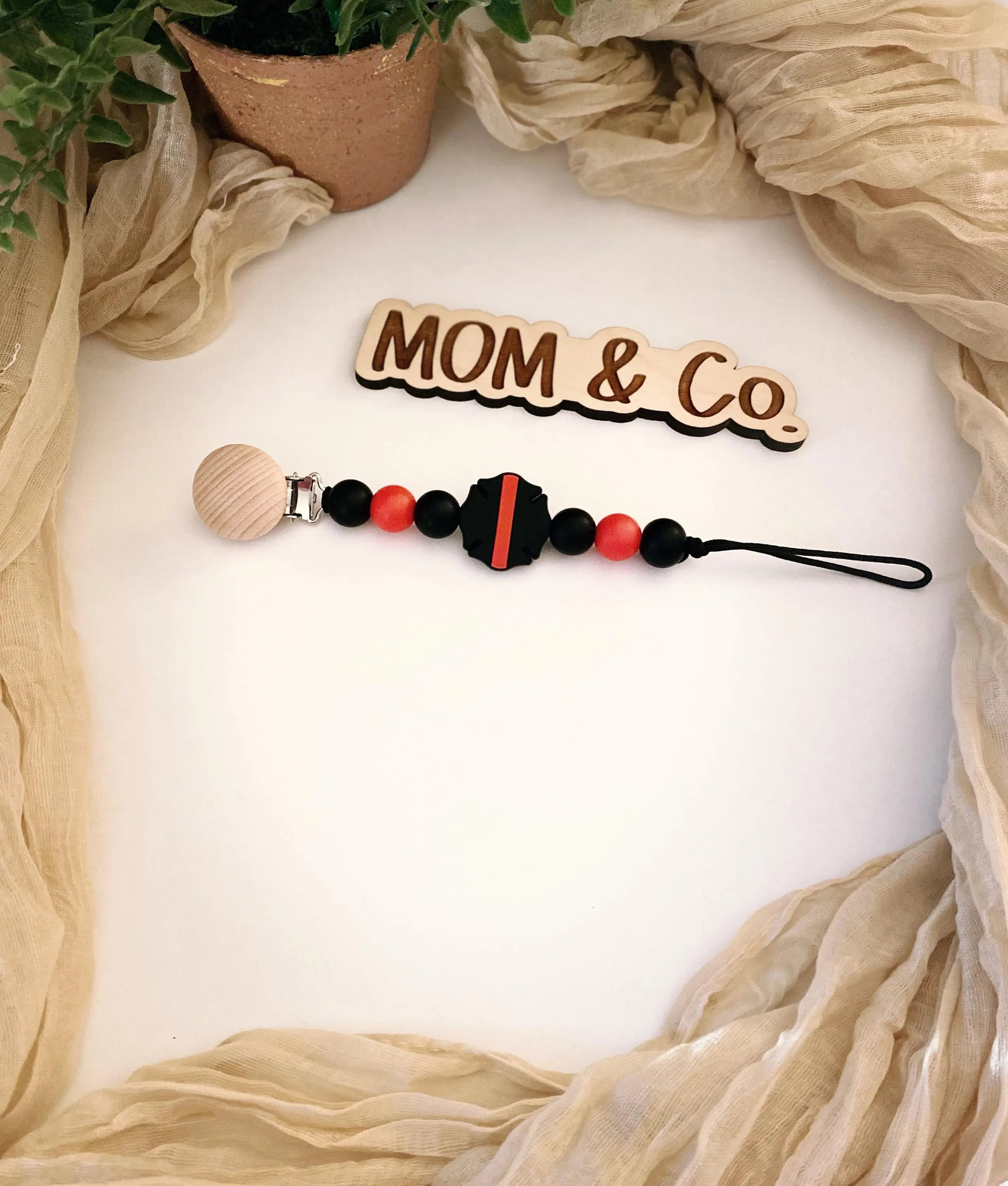 Fire Dept Pacifier Clip