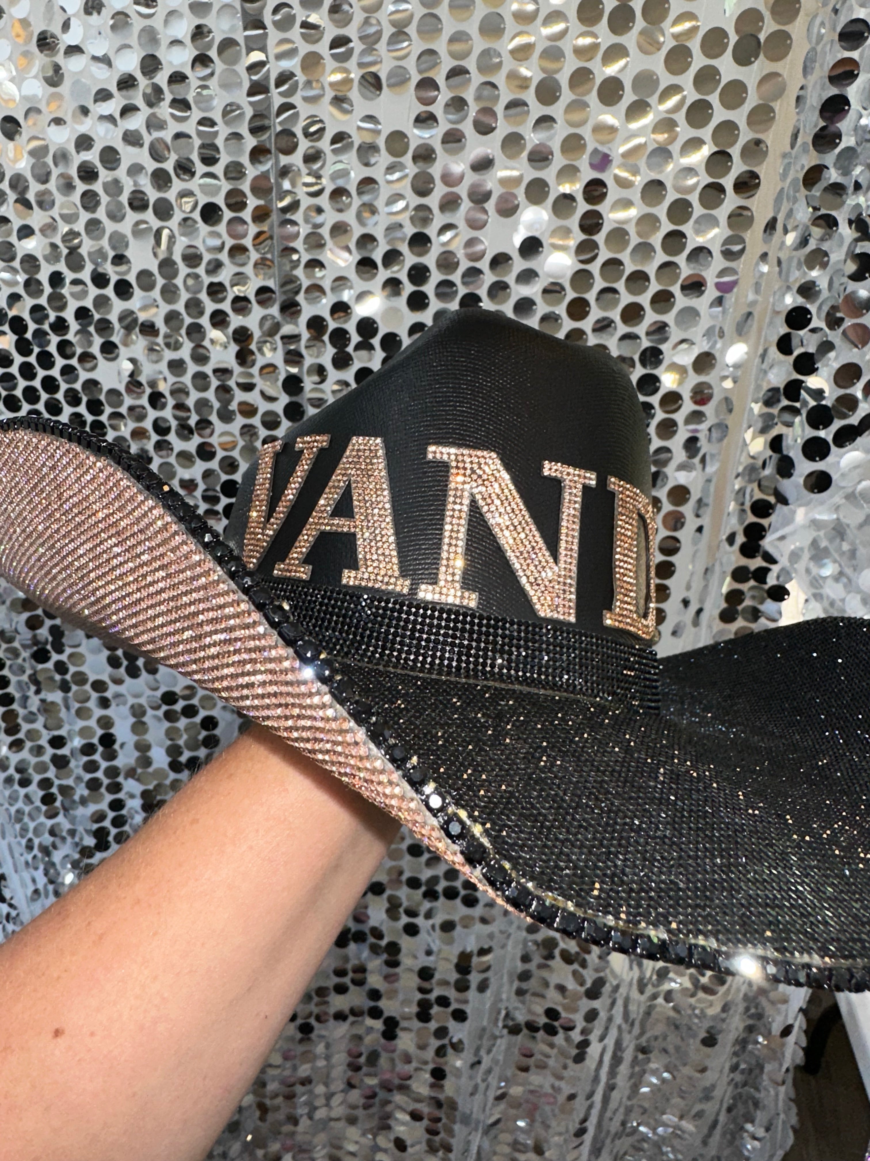 Vanderbilt University black and champagne-gold western style gameday hat