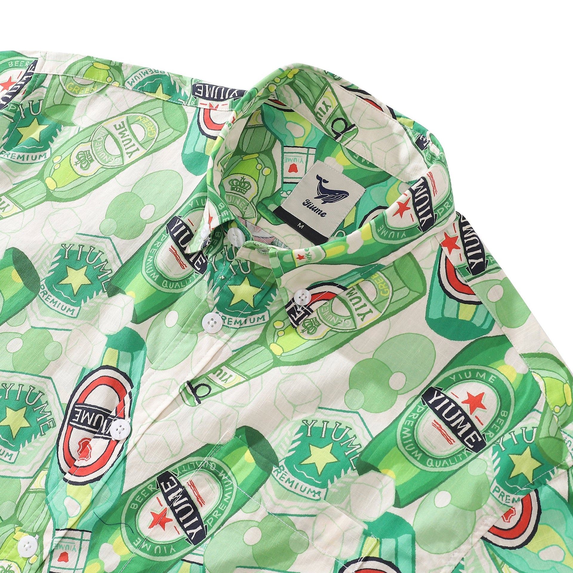 Men's Green Bubble Print Hawaiian Shirt
