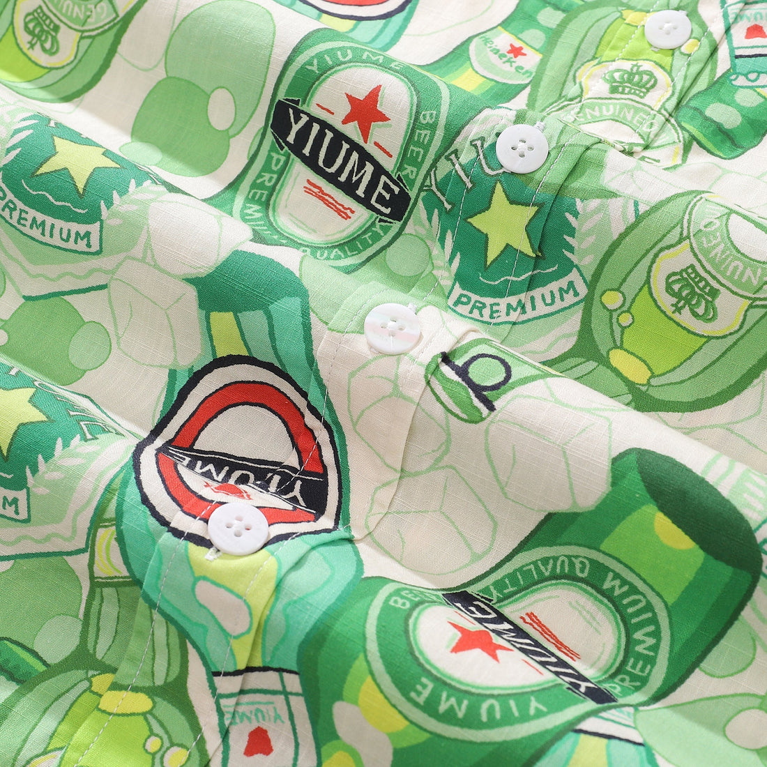 Men's Green Bubble Print Hawaiian Shirt