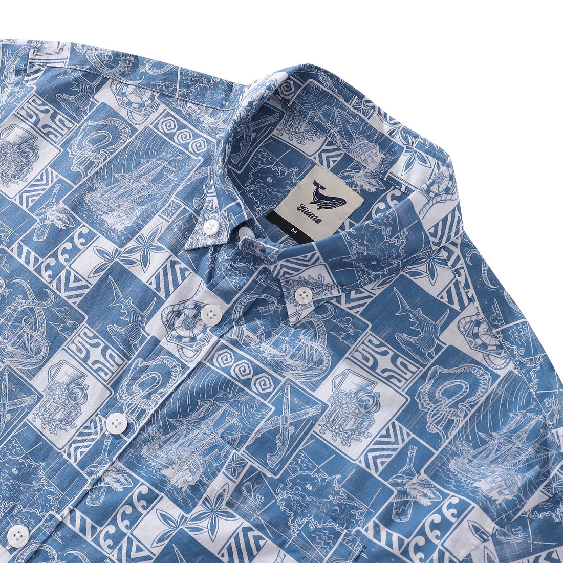 Men's Pirate Adventure Print Cotton Short Sleeve Hawaiian Shirt