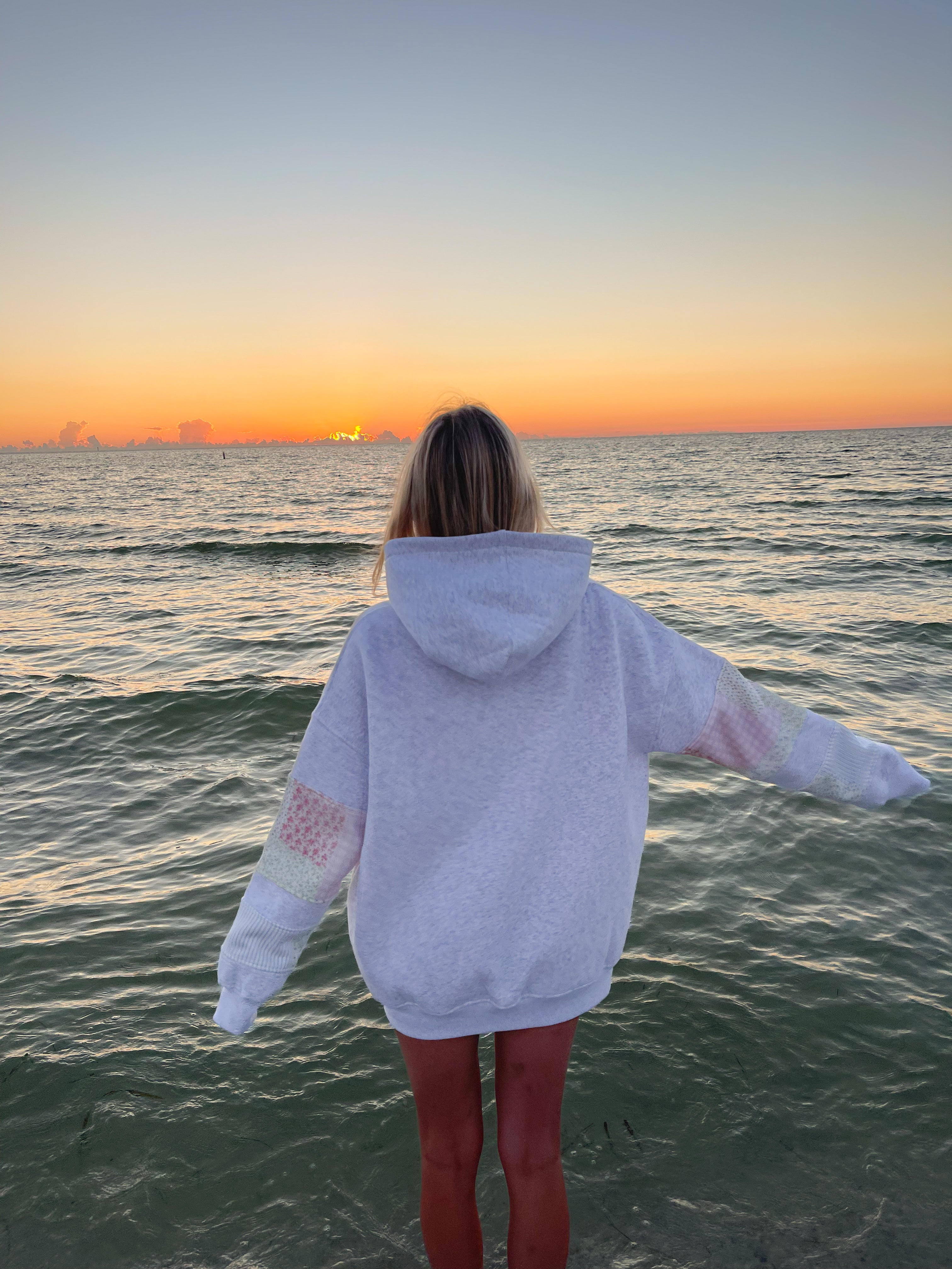 Quilted Pastel Embroidered Hoodie - Cozy Unisex Pullover
