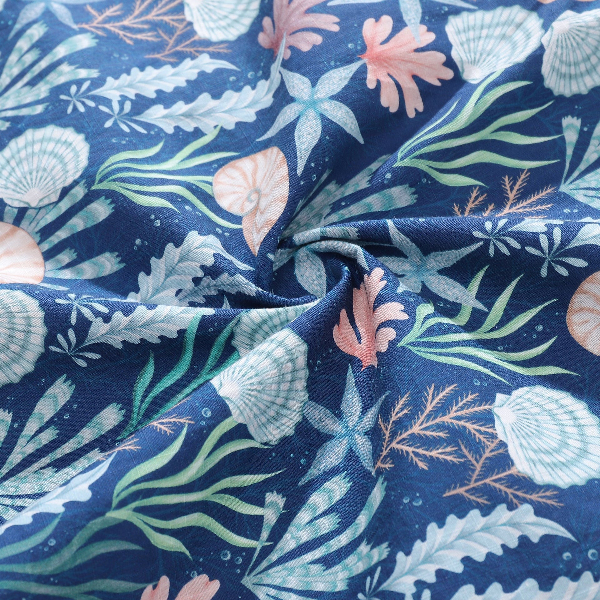 Men's Coastal Floral Print 100% Cotton Button-Down Aloha Shirt