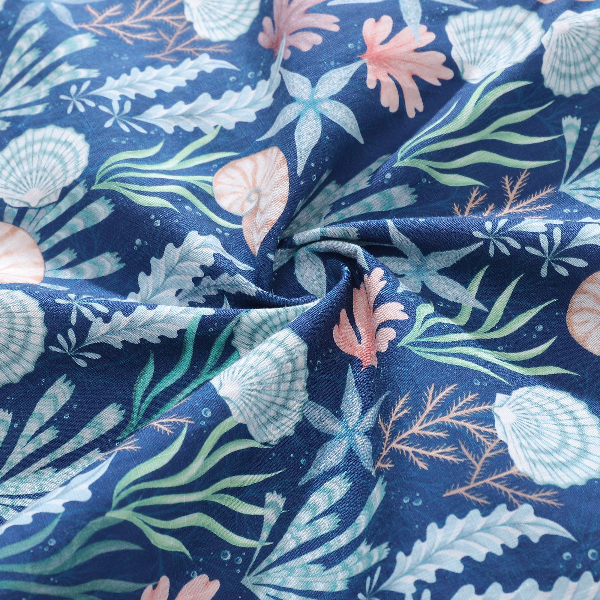 Men's Coastal Floral Print 100% Cotton Button-Down Aloha Shirt